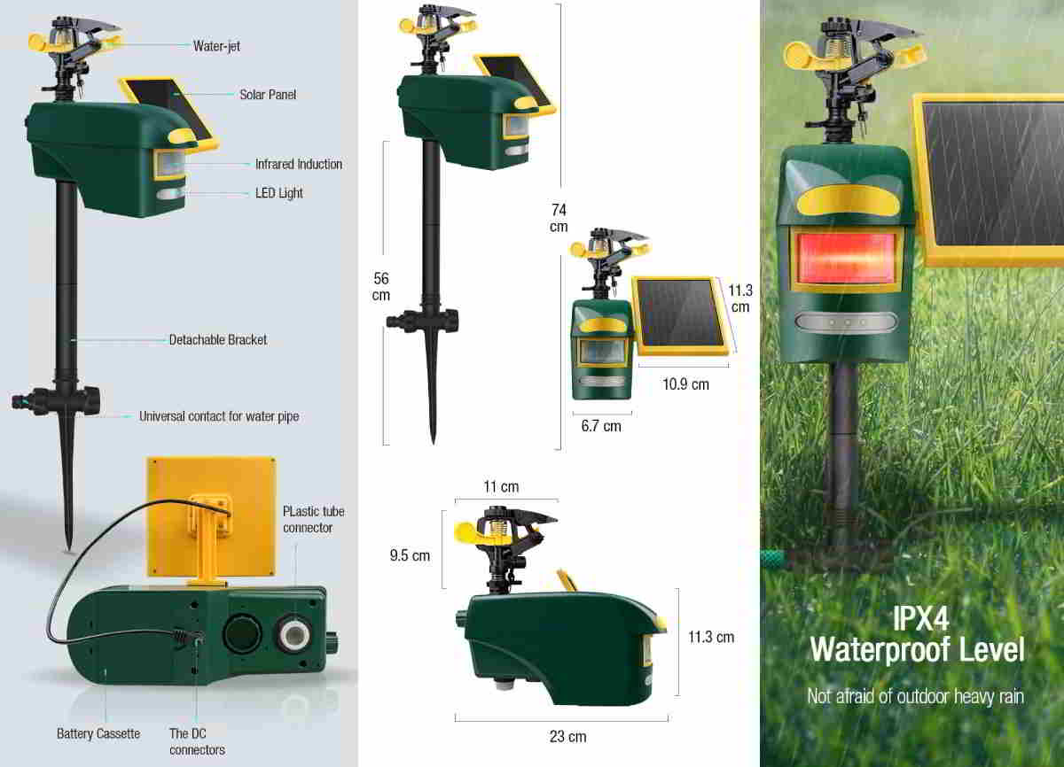 Multifunctional Sprinkler Pir-Sensor Cat-Repeller AN-B060 Details
